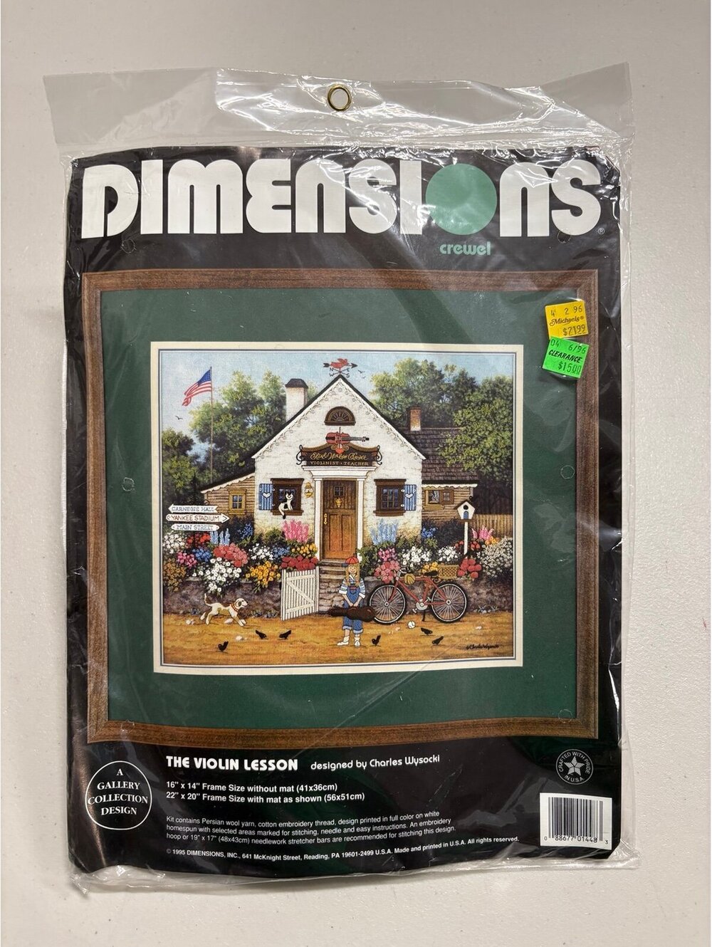 Dimensions Crewel Kit The Violin Lesson Charles Wysocki 1448 16x14 Sealed USA